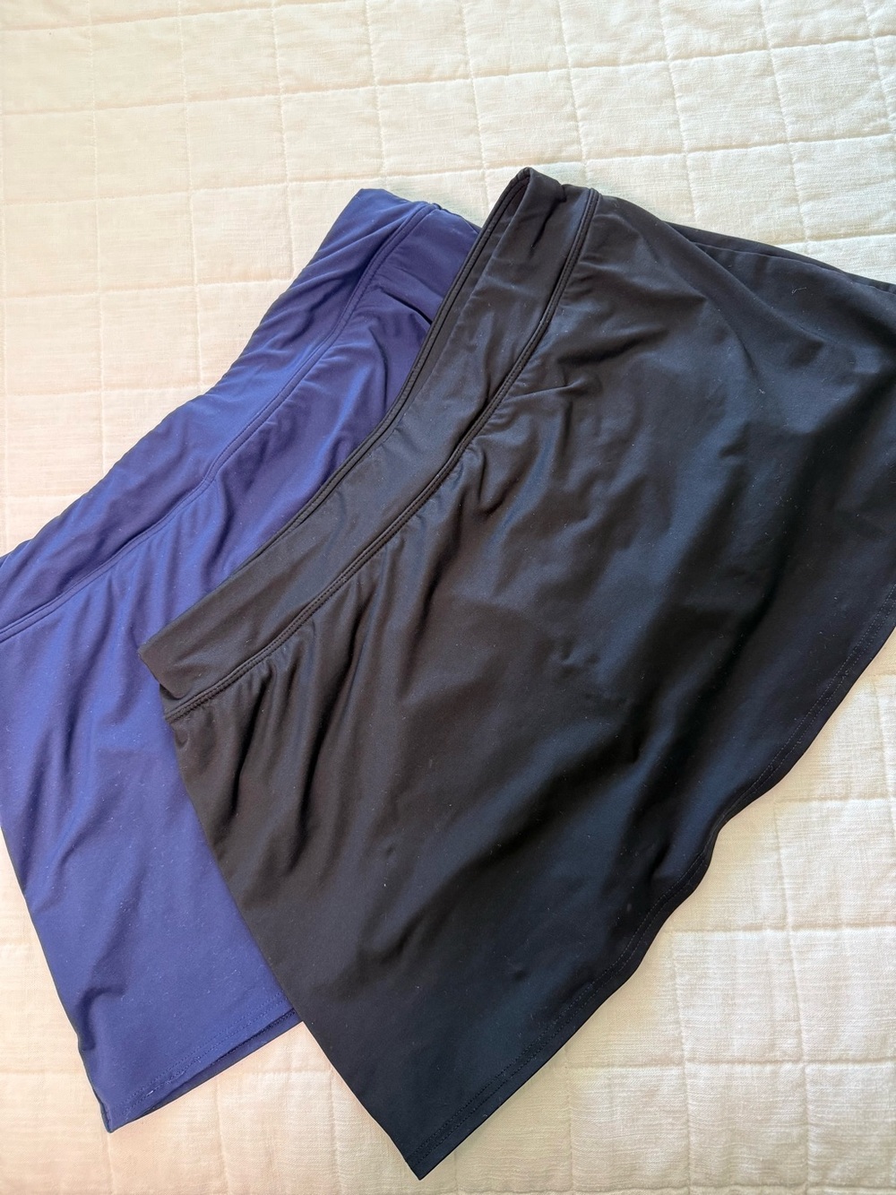 Lands' End Black and Navy Athletic swim skirts set